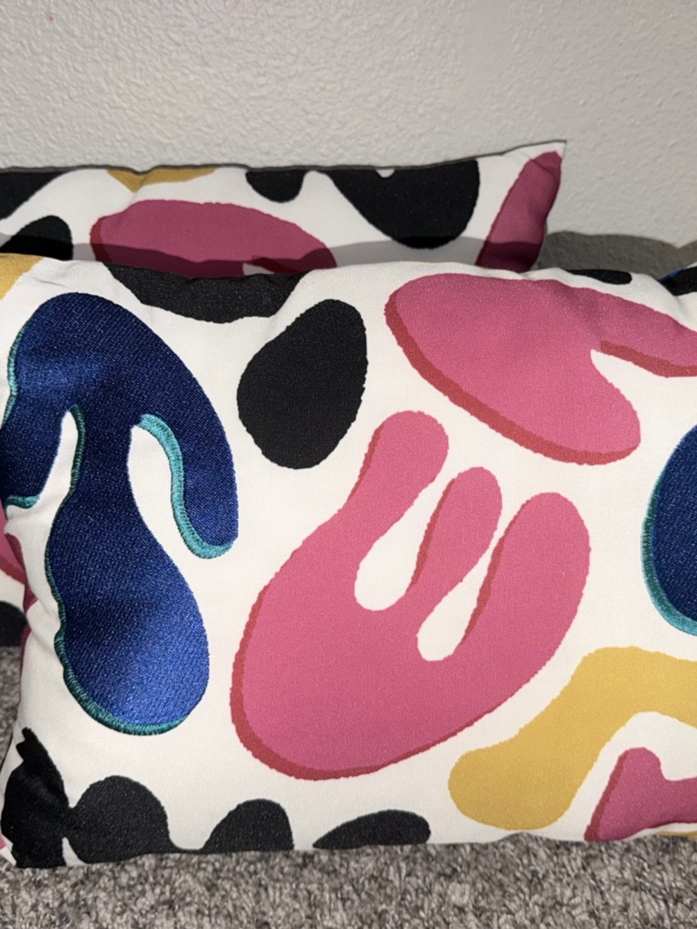 Target Abstract Hot Pink Navy Blue and Mustard Accent Pillow
